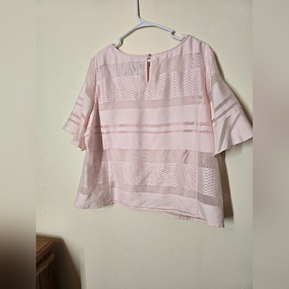 Liz Claiborne Pink Boxy Blouse Relaxed Fit - Picture 3 of 3